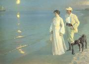 Summer Evening on the Skagen Beach The Artist and hs Wife (nn02)